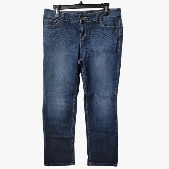 Vera Wang Jeans Womens 8 Blue 30X26 Straight Leg Maggie Stretch Cotton Midrise - Picture 1 of 10